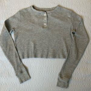 grey cropped sweater